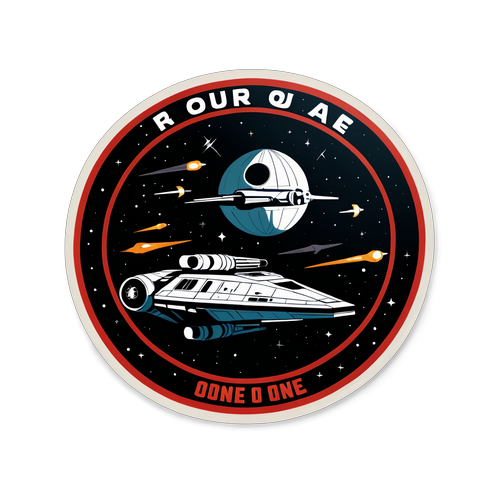 Autocollant de Rogue One avec vaisseaux emblématiques