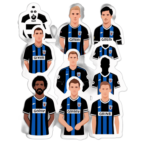Наклейка із знаменитими гравцями Грімсбі