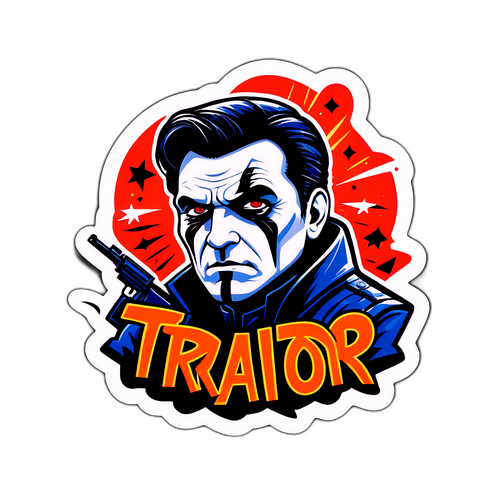 Přitažlivá nálepka zobrazující zrádce