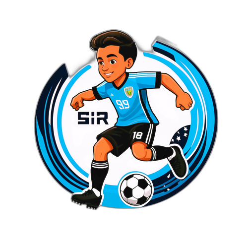 Adesivo Estilizado de Jogador de Futebol