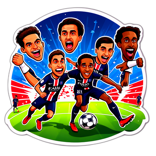 파리 생제르맹의 유명한 골 장면 만화 스타일