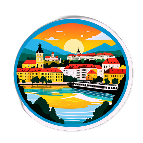 A Százhalombatta ikonikus látképe, a város nevezetességeivel és a Dunával