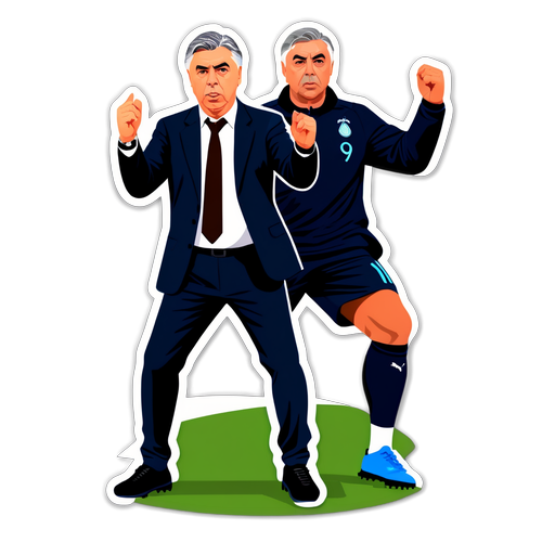 Klistermærke af Carlo Ancelotti i taktisk stilling