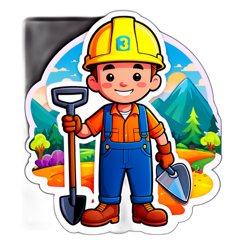 Fargerik klistremerke av en karikaturfigur for landman sesong 3