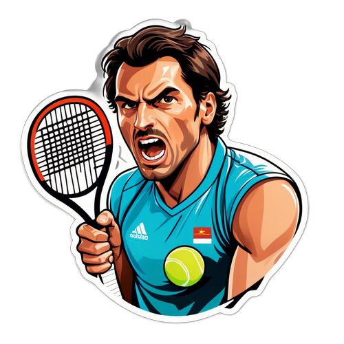 Fierce Tennis Player Sticker
