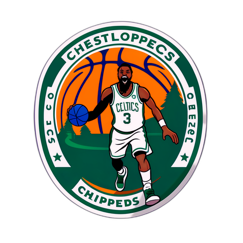 Stiker Energetik Bola Basket untuk Celtics vs Clippers