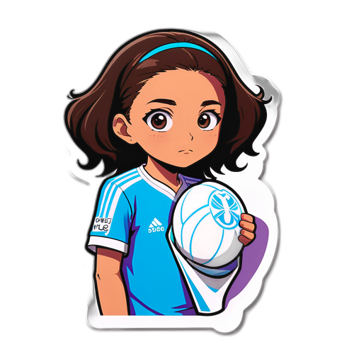 Аніме-стильний малюнок персонажа, що дивиться матч між Olympique Marseille та Toulouse