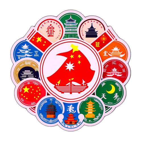 中国五年计划符号变化贴纸