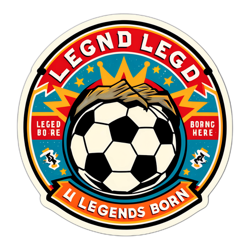 מדבקה רטרו כדורגל - אגדות נולדות כאן!