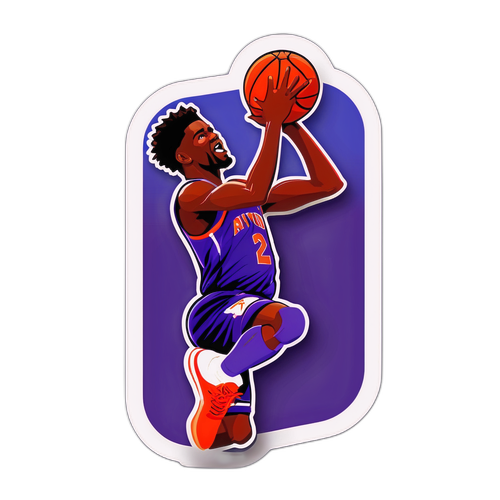Deandre Ayton'ın Yüksek Atlama ve Basketbol Yeteneklerini Simgelendiren Sticker