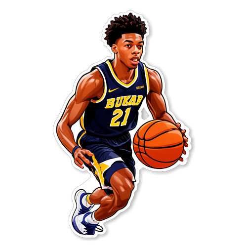 A Dynamic Basketball Sticker of De'Andre Hunter