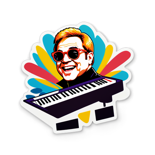 Elton John Sjov Sticker