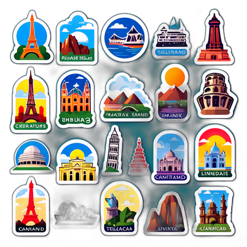 旅行テーマのステッカー