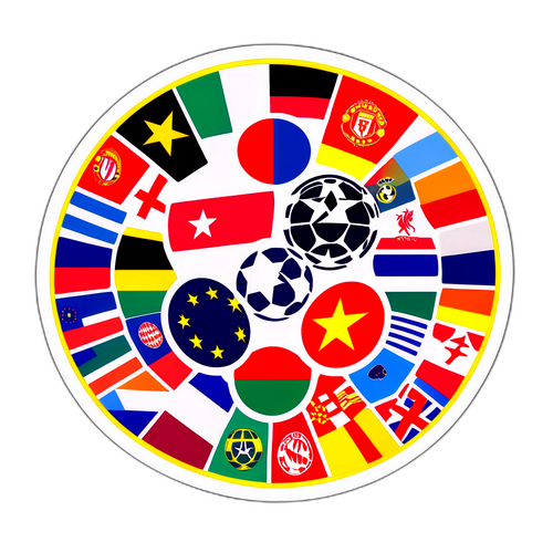 Samolepka UEFA Champions League s národními vlajkami