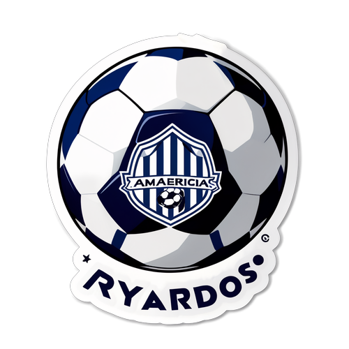 Sticker 'Rayados vs América' con balón de fútbol