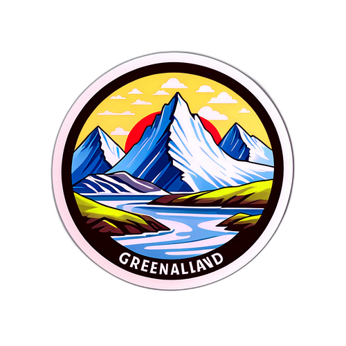 Aufkleber mit grafischer Darstellung von Grönland