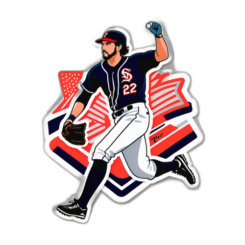 Dynamic Baseball Player Sticker