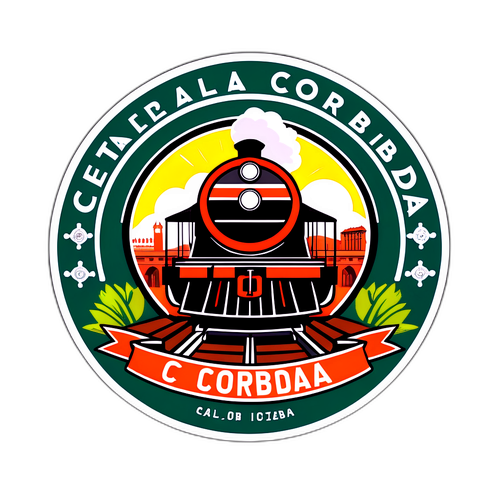 Sticker de Central Córdoba con elementos de la cultura ferroviaria