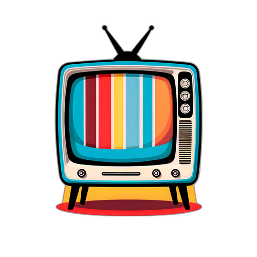 Retro TV klistermärke med tv4.se-logga