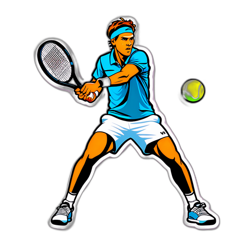 Hình dán Jannik Sinner trong tư thế chơi quần vợt