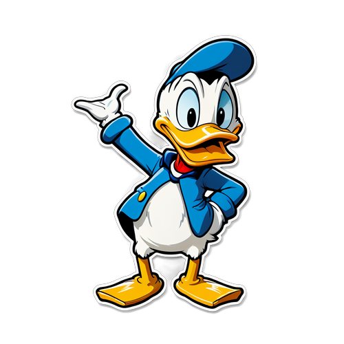 Vrolijke Donald Duck Sticker