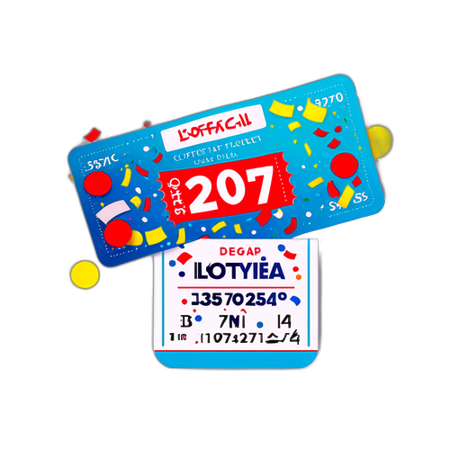 Design de um bilhete da Lotofácil 3507 cercado por confetes simbolizando sorte