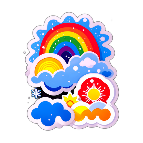 Стикер, изображающий различные погодные условия
