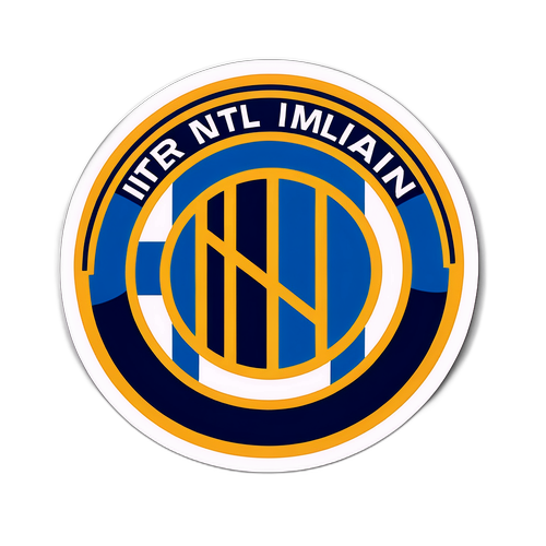 Inter Milan Logo Sticker met San Siro Stadion Achtergrond
