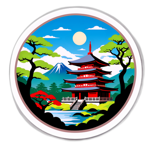 大慈寺の静けさを表現した風景のステッカー