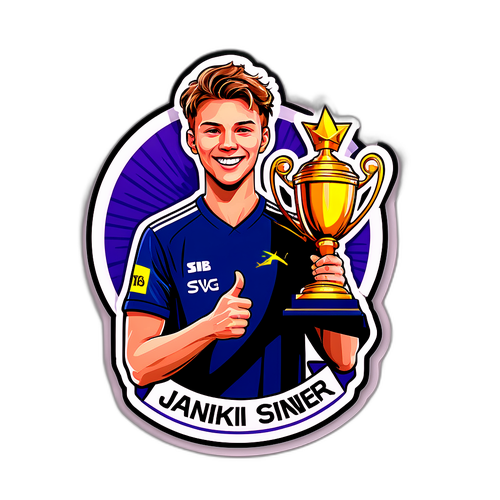 Jannik Sinner med trofé