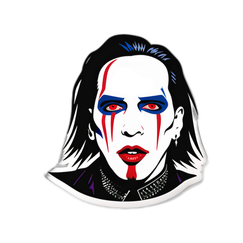 Sticker van Marilyn Manson met Artistieke Twist