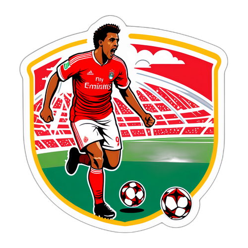 Σχέδιο ποδοσφαιριστή της Benfica celebrating a goal