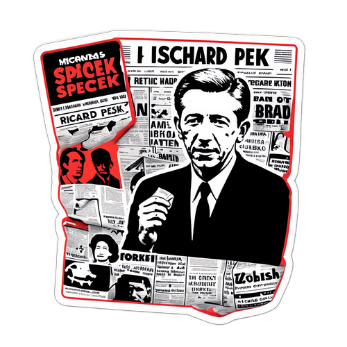 Sticker met historische elementen van Richard Speck