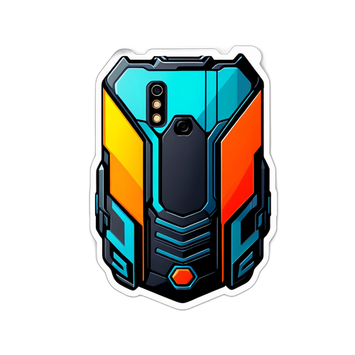 फ्यूचरिस्टिक डिज़ाइन में Xiaomi Redmi Note 15 का एड्जी स्टिकर