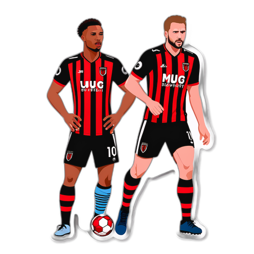 Стильна ілюстрація гравців MU та Борнмута