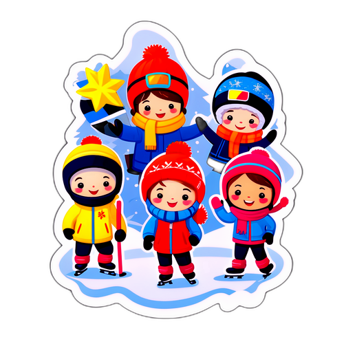 Fortryllende vinterolympiade sticker
