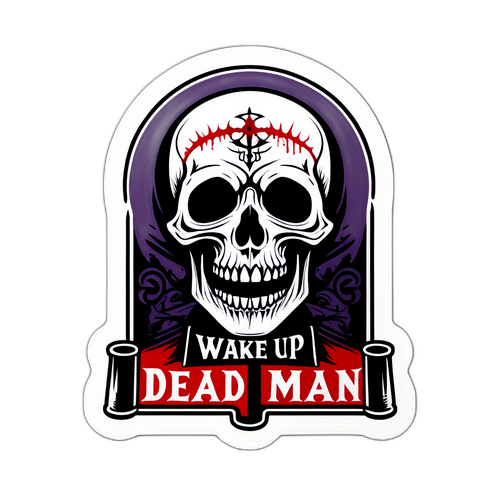 Innovatív design "Wake up dead man" felirattal