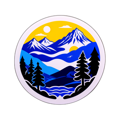 Alama ya Dinamo Zagreb iliyozungukwa na Alama za Asili za Mandhari ya Kroatia