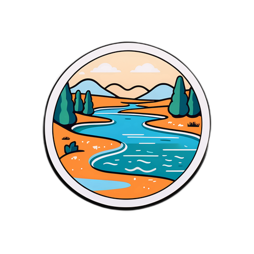 Minimalist Naklejka Rzeki Dniepr