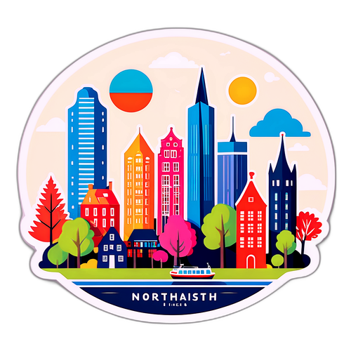 Kleurrijke Skyline van het Noordwesten van Nederland