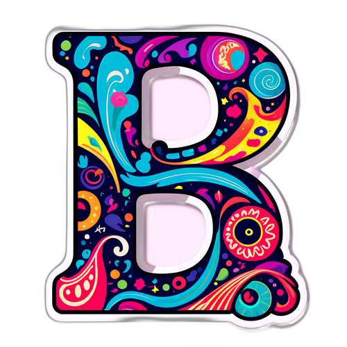 Sticker Chữ B Nghệ Thuật