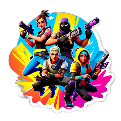 フォートナイトキャラクターのカラフルなイラスト