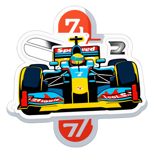 Decal cu mașină de Formula 1 care ilustrează viteză