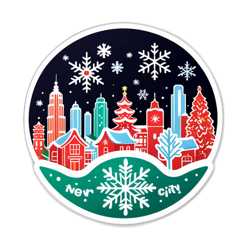 新北聖誕城市雪花設計貼紙