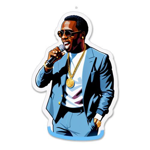 Autocollant tendance avec Diddy en concert