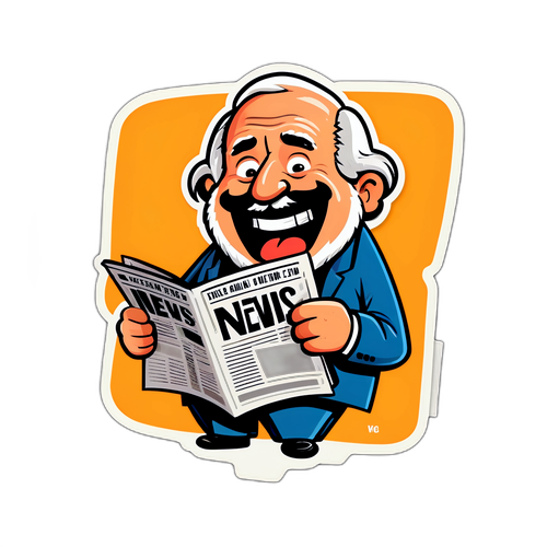 Смешной персонаж, представляющий новости Москвы