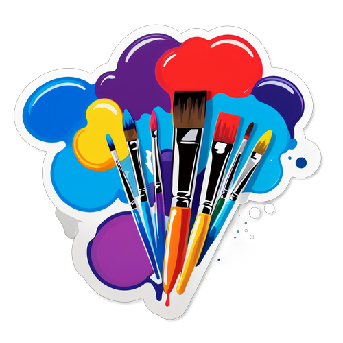 Unleash Your Inner Artist with This Vibrant Painter's Palette Sticker!