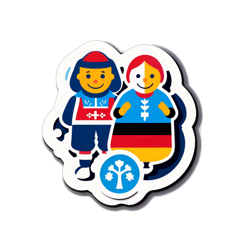 Luxemburgi és német kulturális elemeket ötvöző matrica