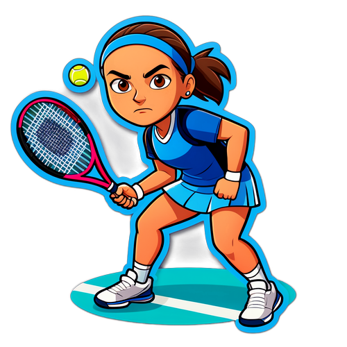 Giocatrice di tennis cartone animato