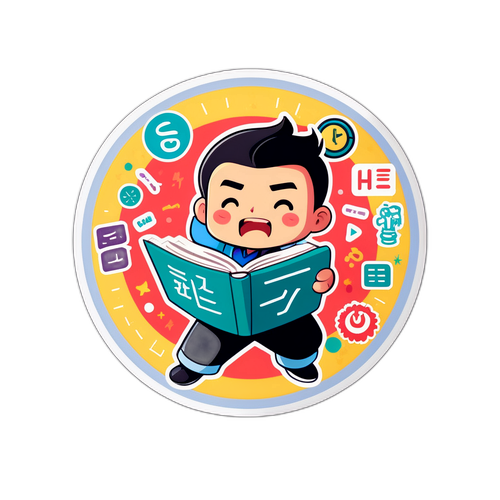 수능 압박을 표현하는 캐릭터 디자인 스티커